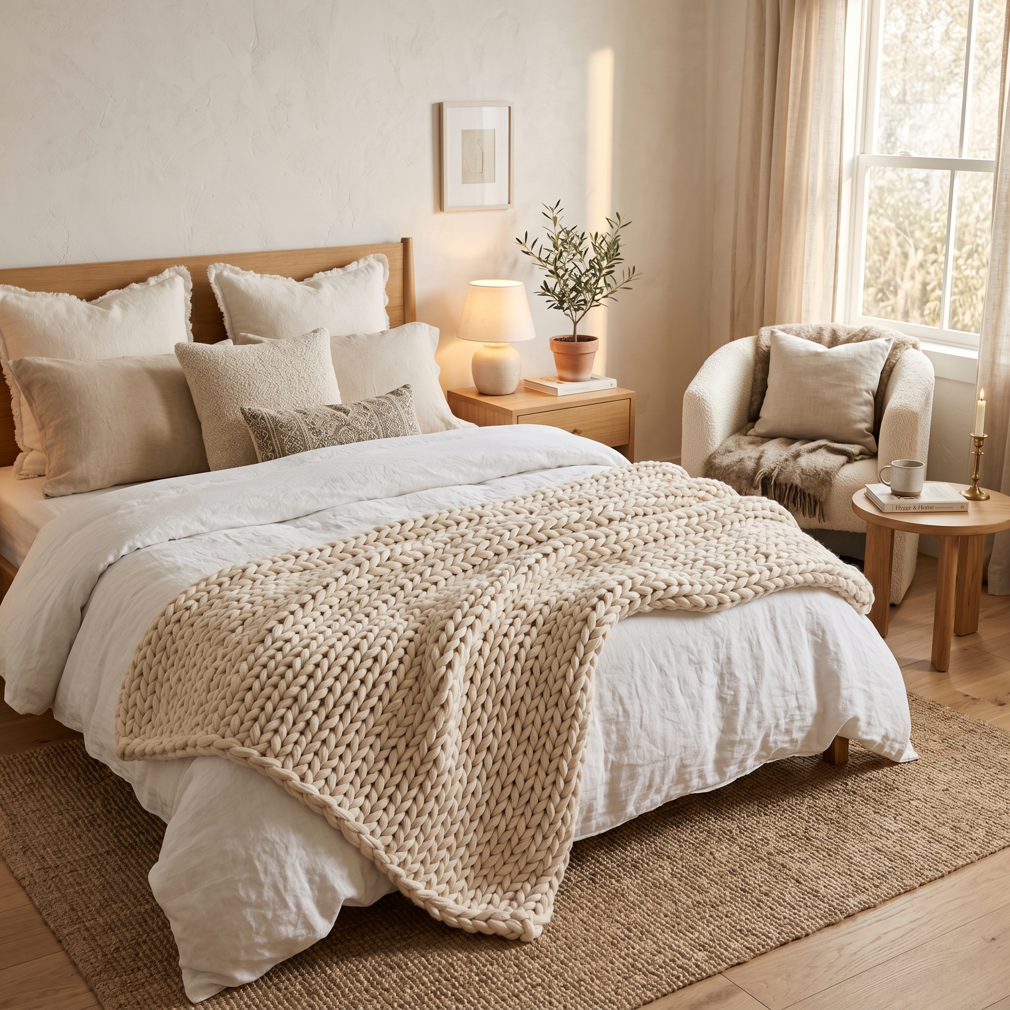 Woven Cotton Chunky Knit Blanket