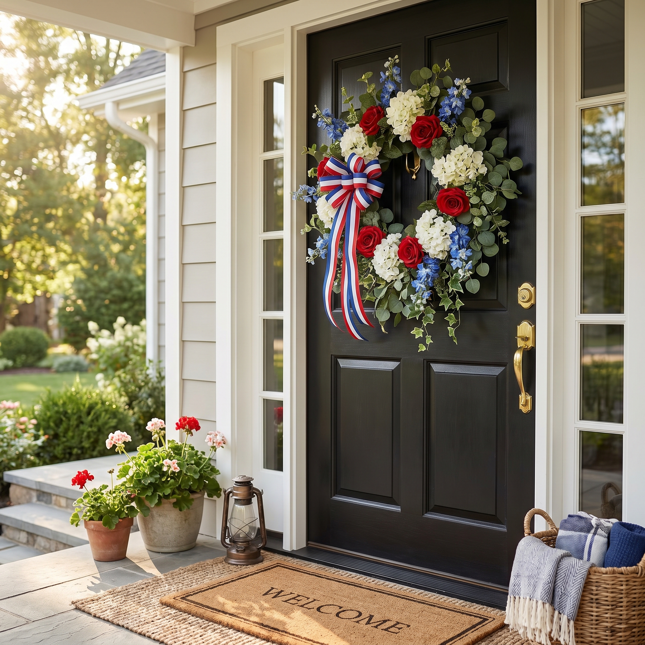 4th of July Wreath Red White Blue