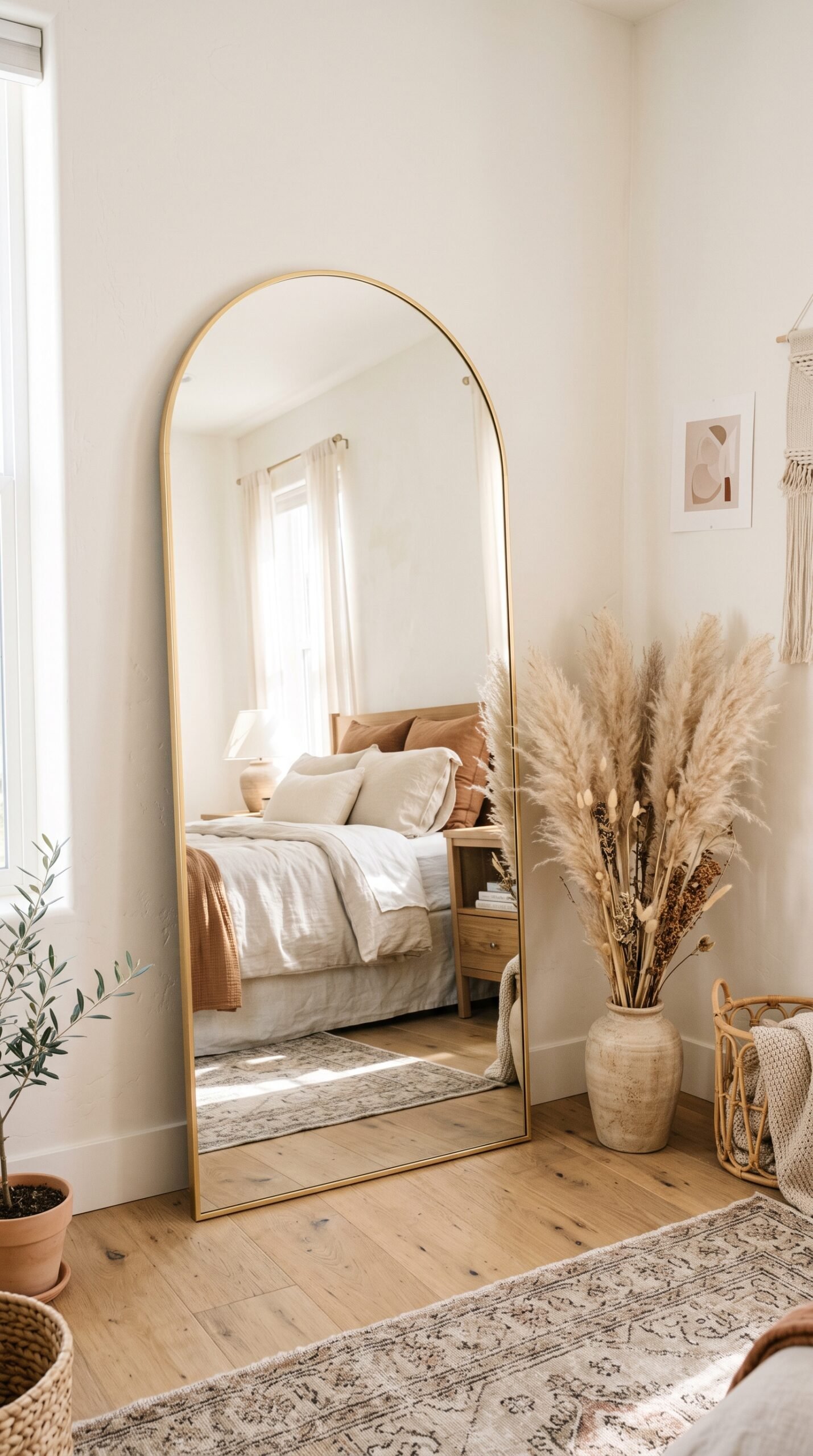 Full Length Arched Floor Mirror