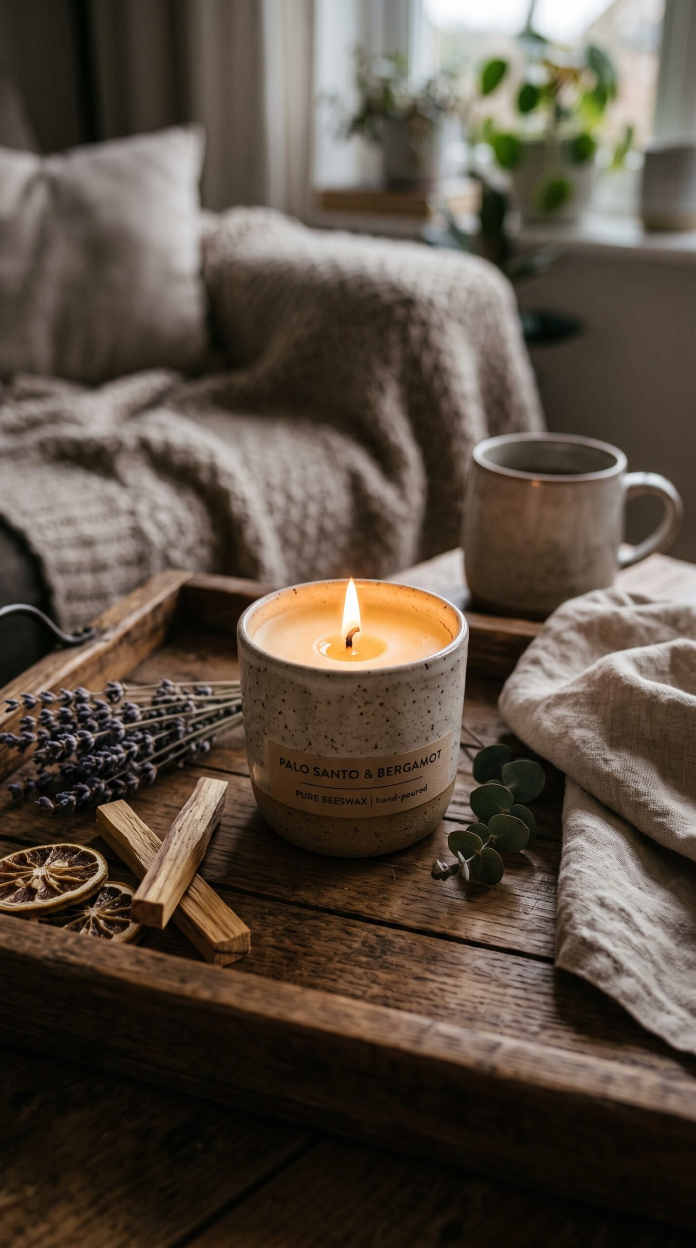 Palo Santo & Bergamot Pure Beeswax Candle