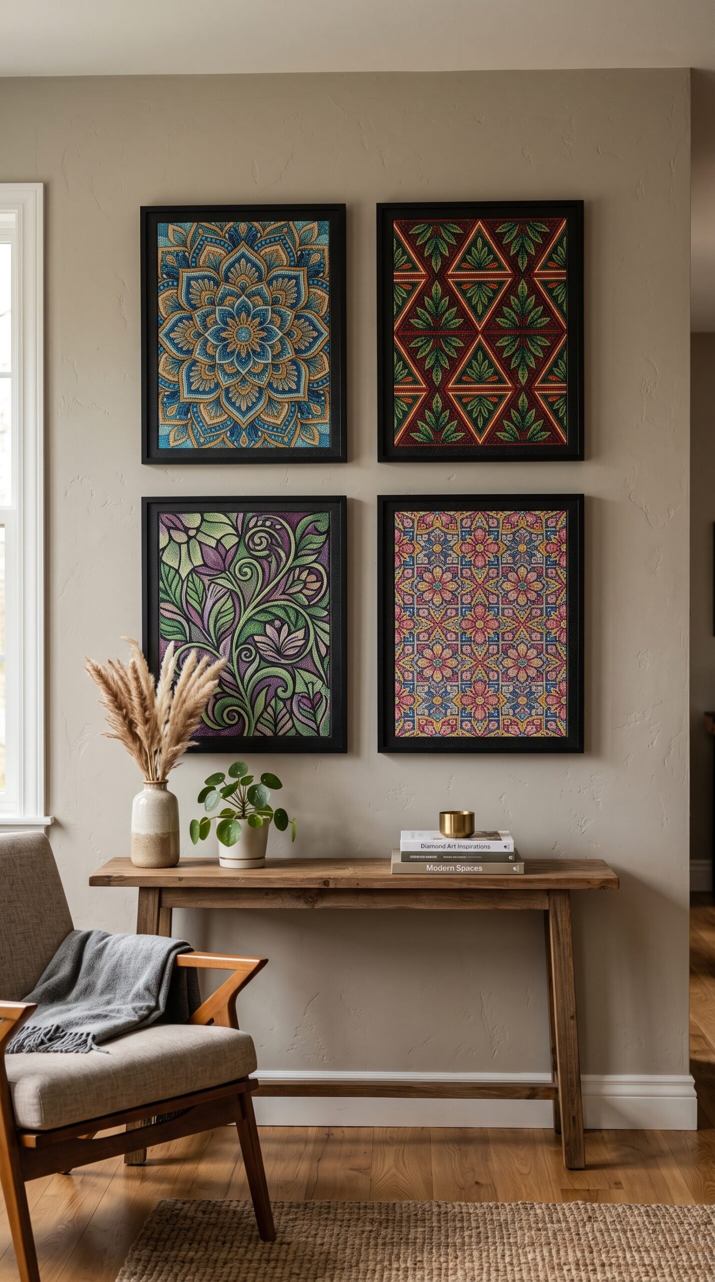 4 Pcs Diamond Art Kits DIY Painting for Aesthetic Room Decor