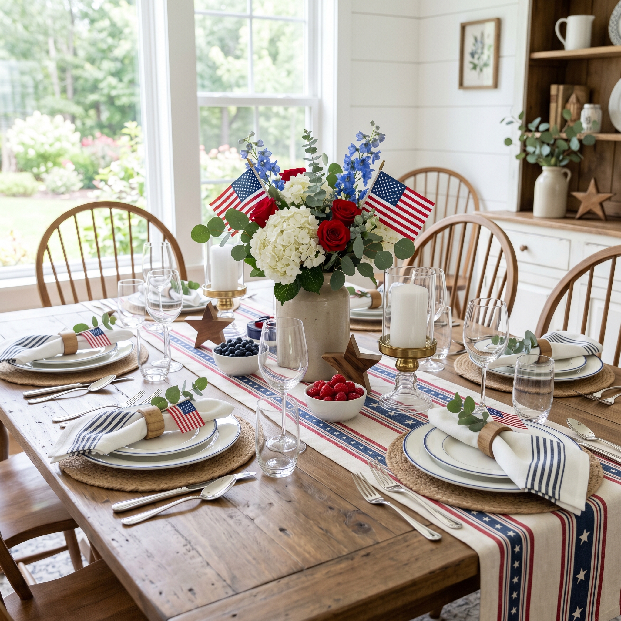 Patriotic Table Runner 72 Inch