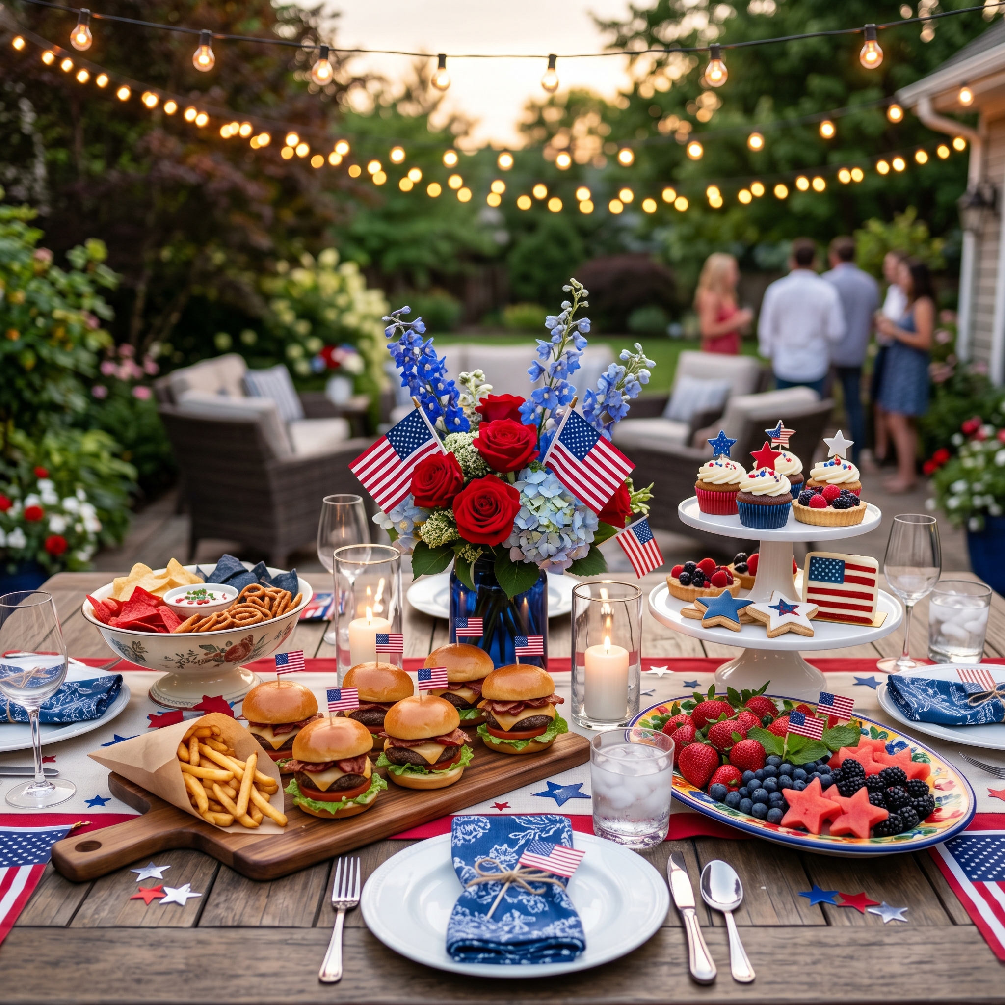 Americana Flag Serving Platter Set