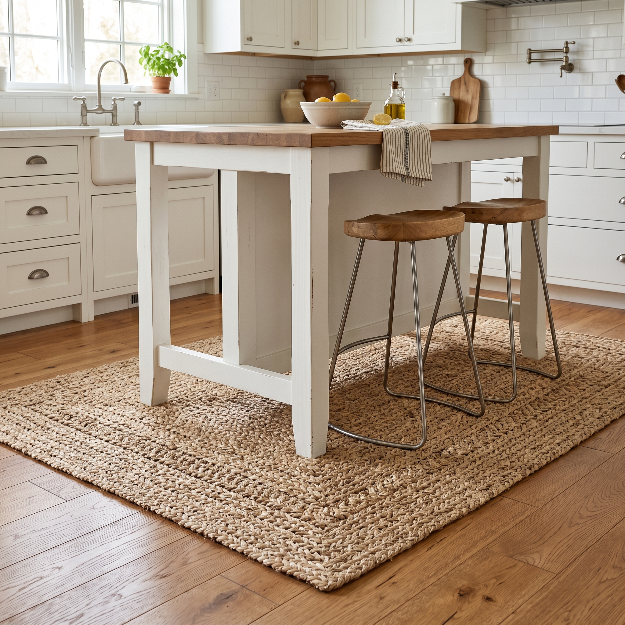Woven Seagrass Kitchen Rug
