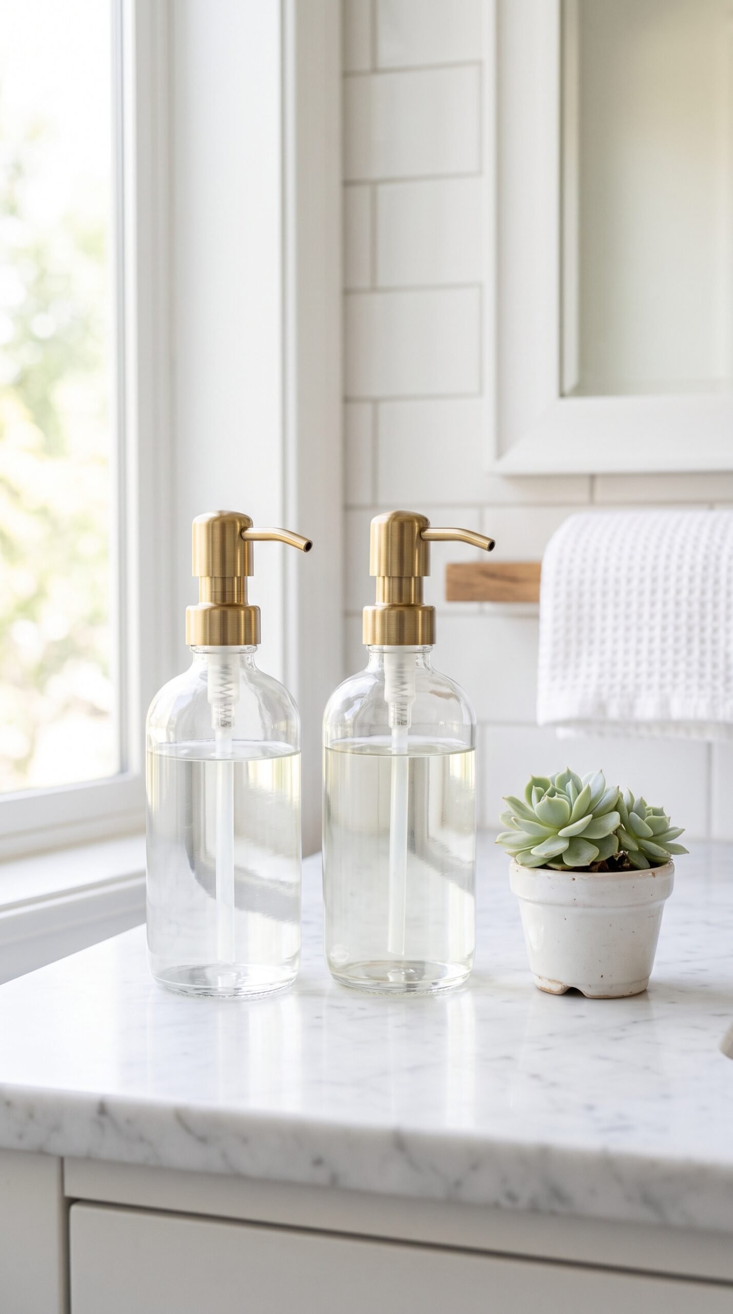 Glass Soap Dispenser Set