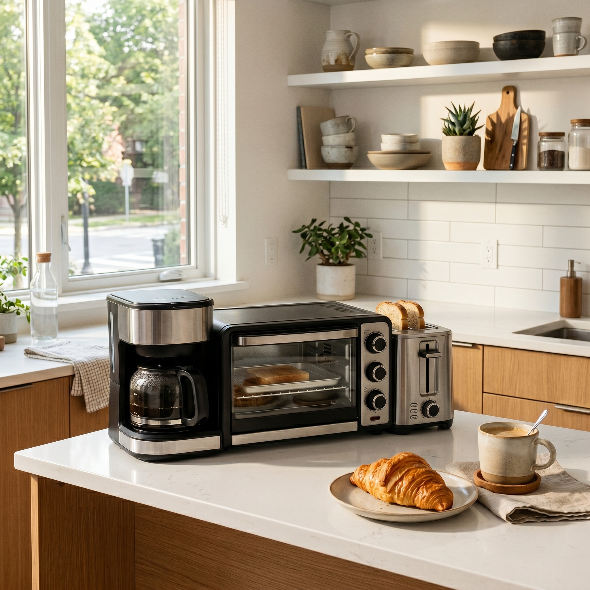 Compact 3-in-1 Breakfast Station