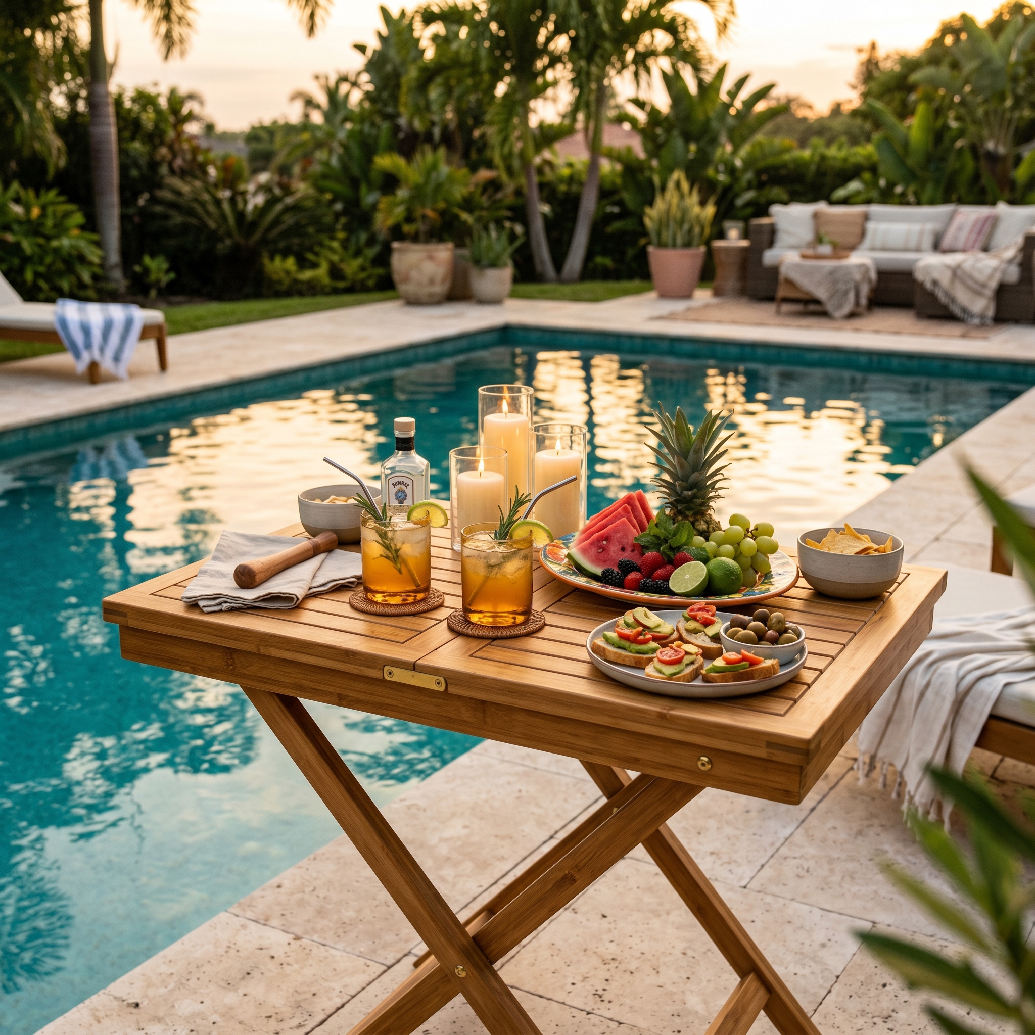 Sorbus Folding Bamboo Beach Table