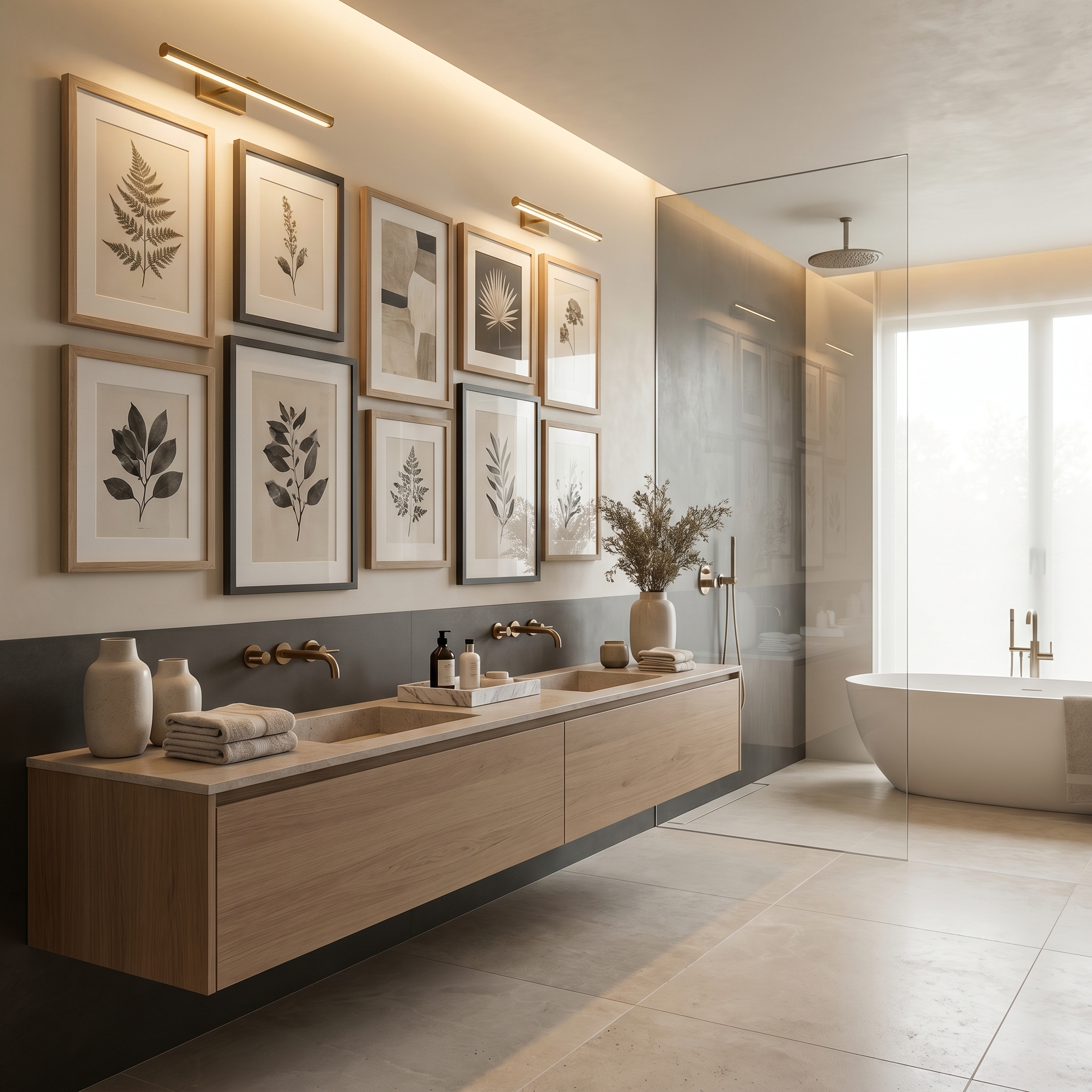 Framed Bathroom Wall Art Set