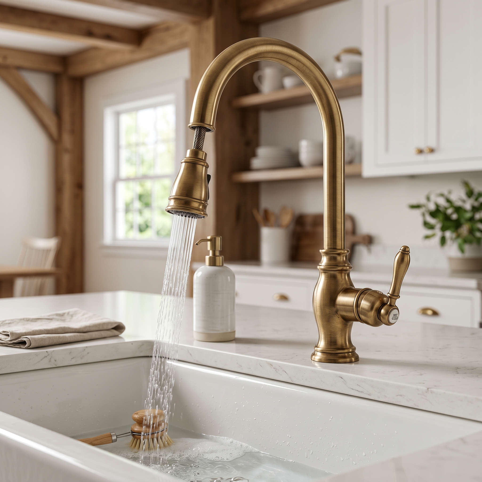 Vintage-Style Faucet with Pull-Down Sprayer