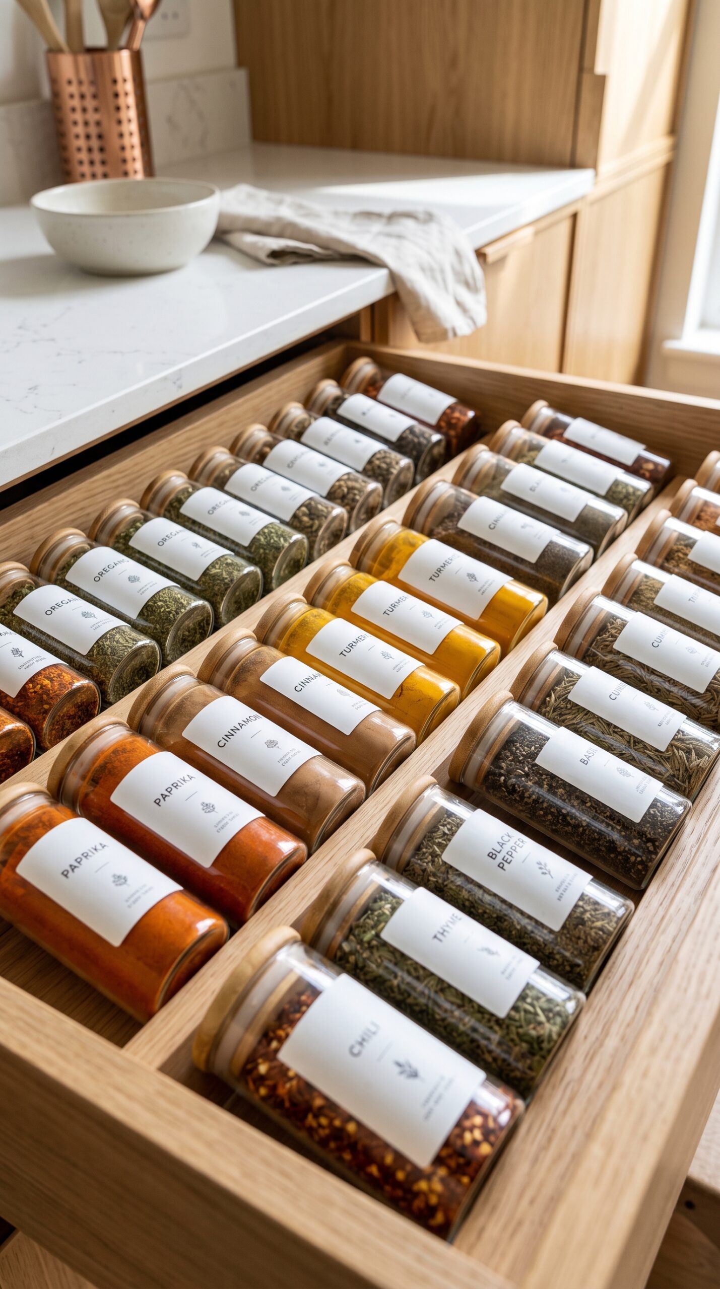Glass Spice Jars with Labels
