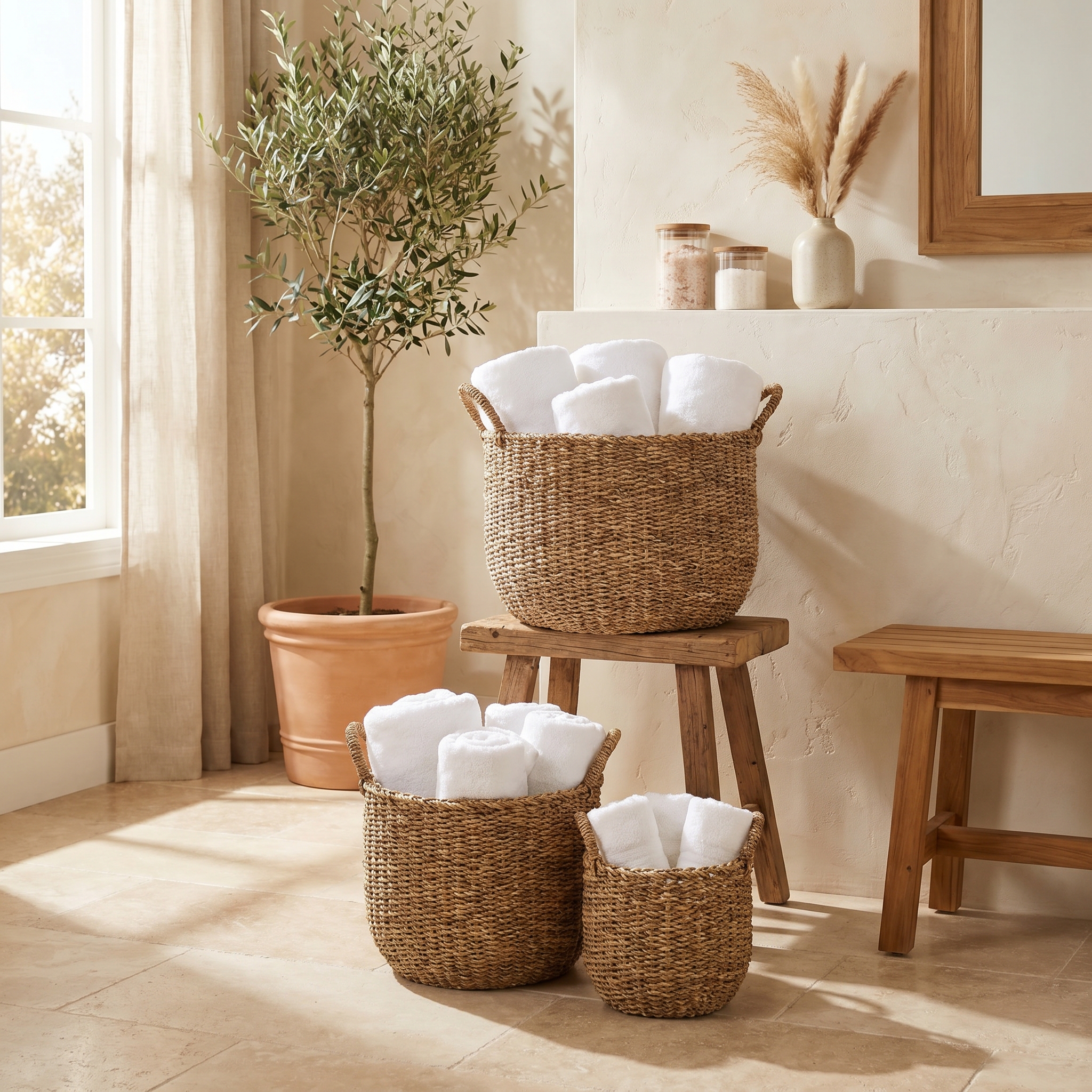 Woven Seagrass Basket Set