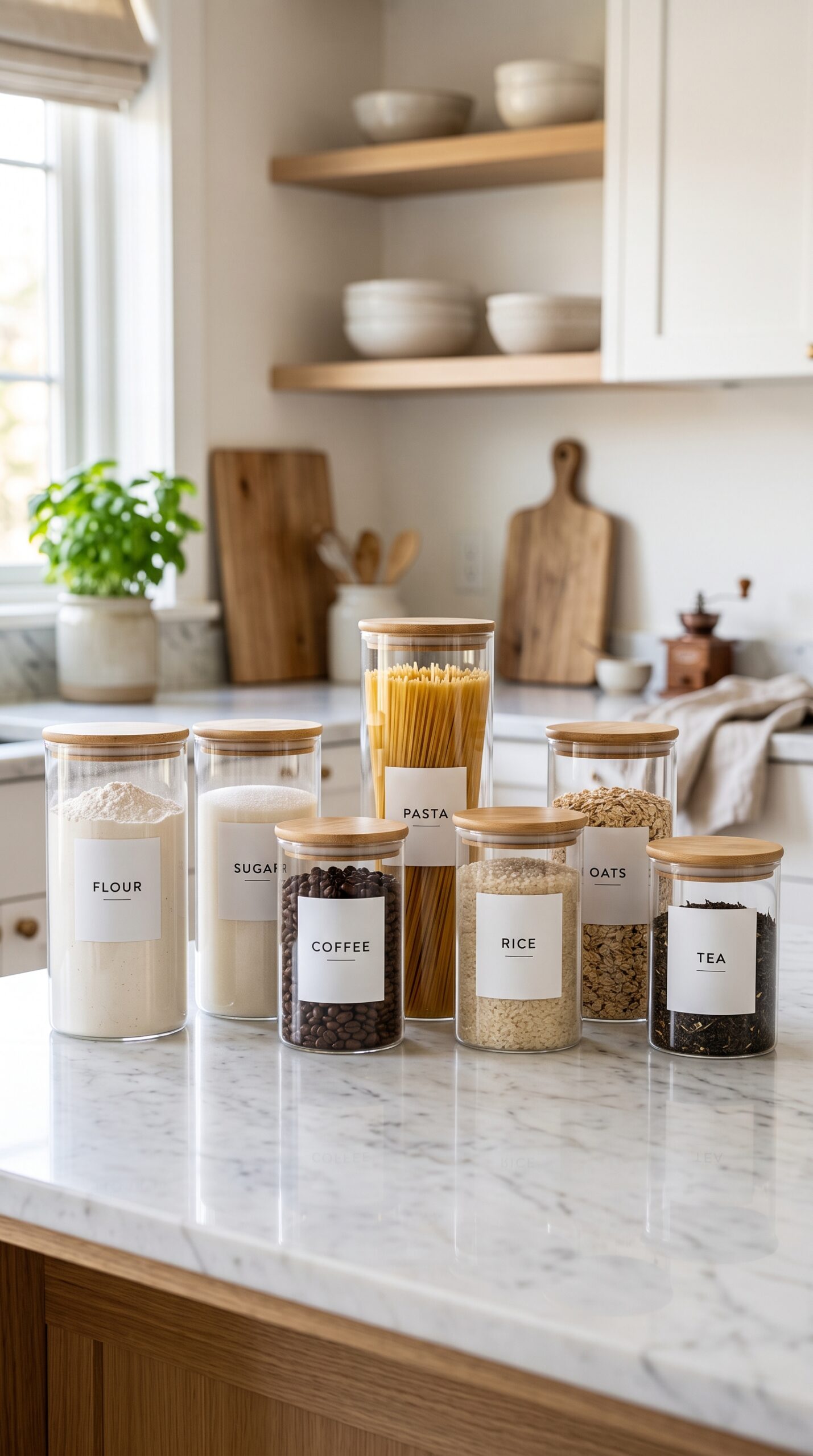 Kitchen Storage Jars with Labels