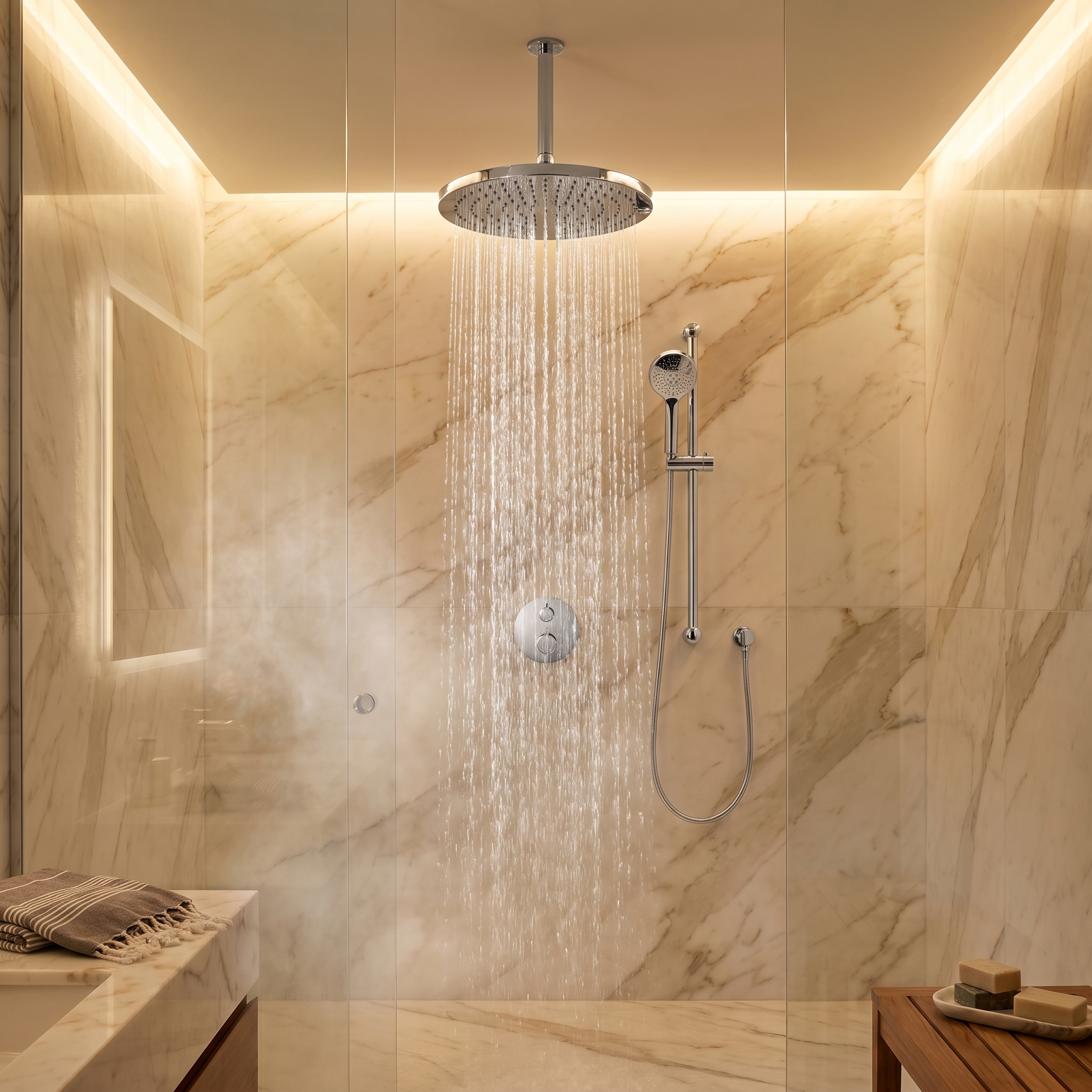 Rainfall Shower Head with Handheld