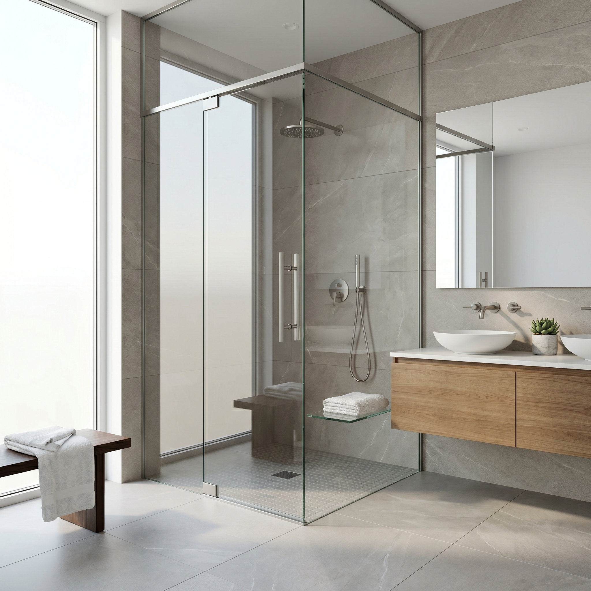 Frameless Pivot Shower Door