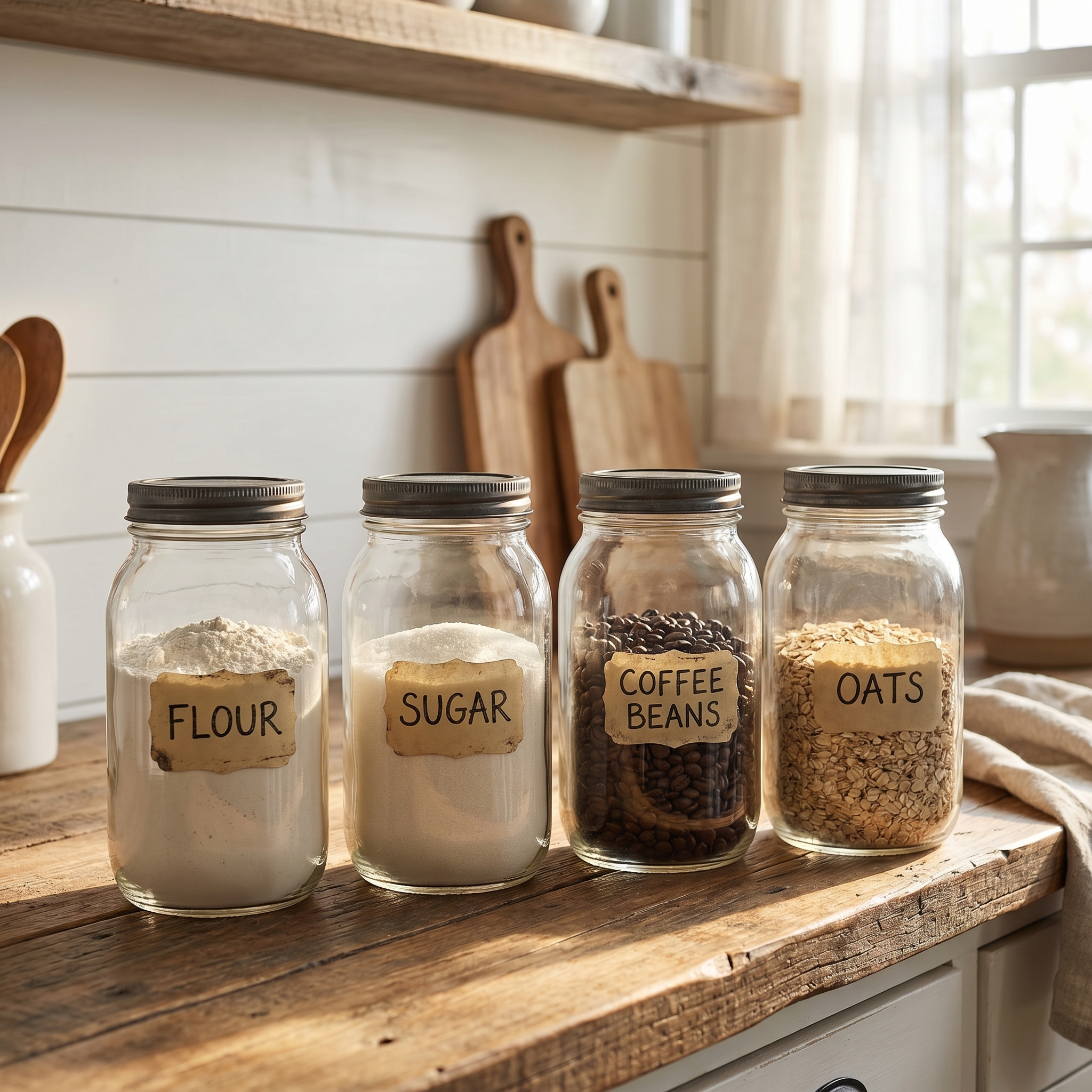 Rustic Farmhouse Mason Jar Canister Set