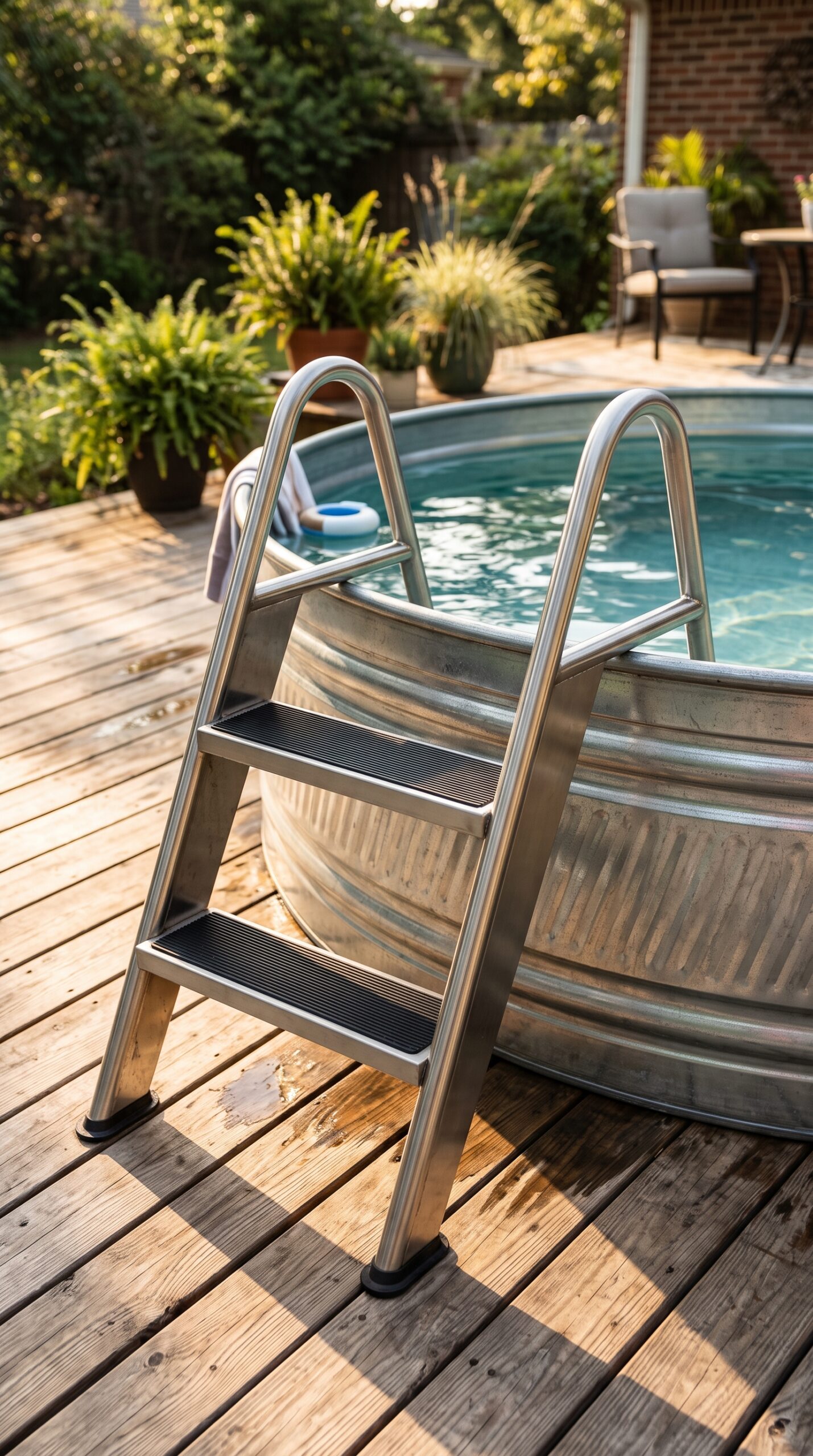 Sunnydaze Decor Outdoor Step Stool or Pool Ladder