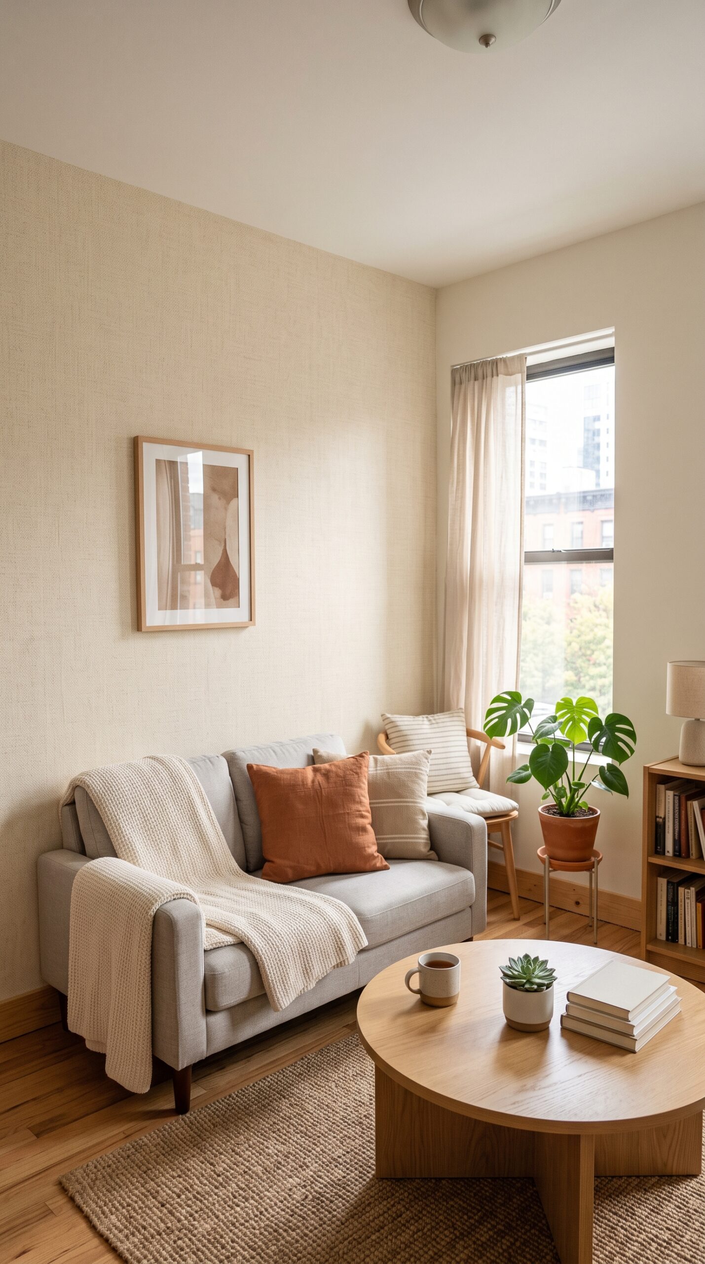 Removable Linen-Texture Peel-and-Stick Wallpaper Panel