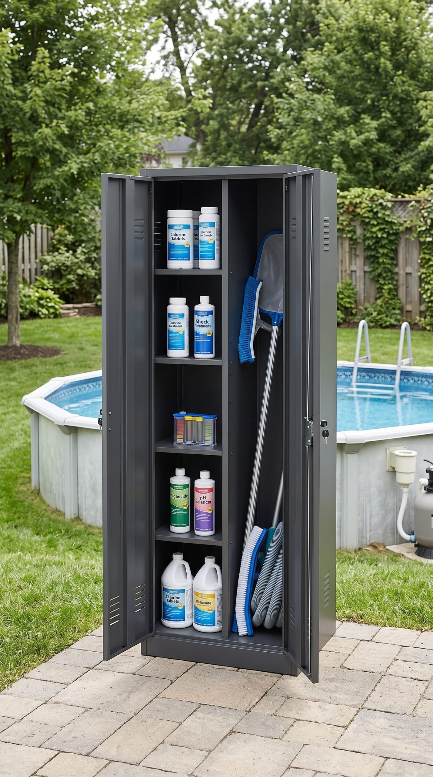 Sunjoy Premium Steel Outdoor Cabana Locker