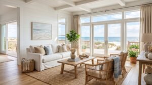 Read more about the article First Coastal Home? How to Style a Beach House Living Room