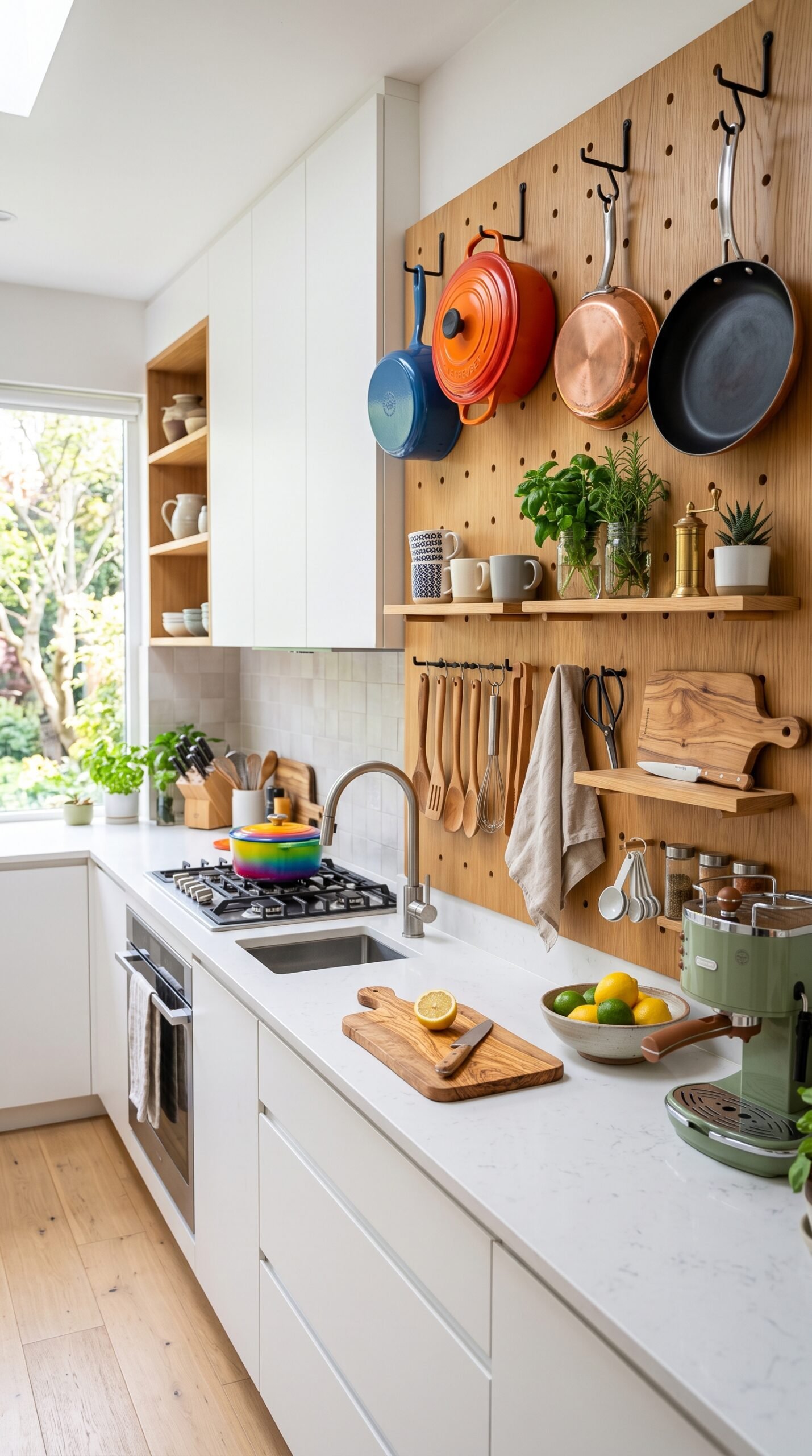 Pegboard Kitchen Wall Organizer Kit