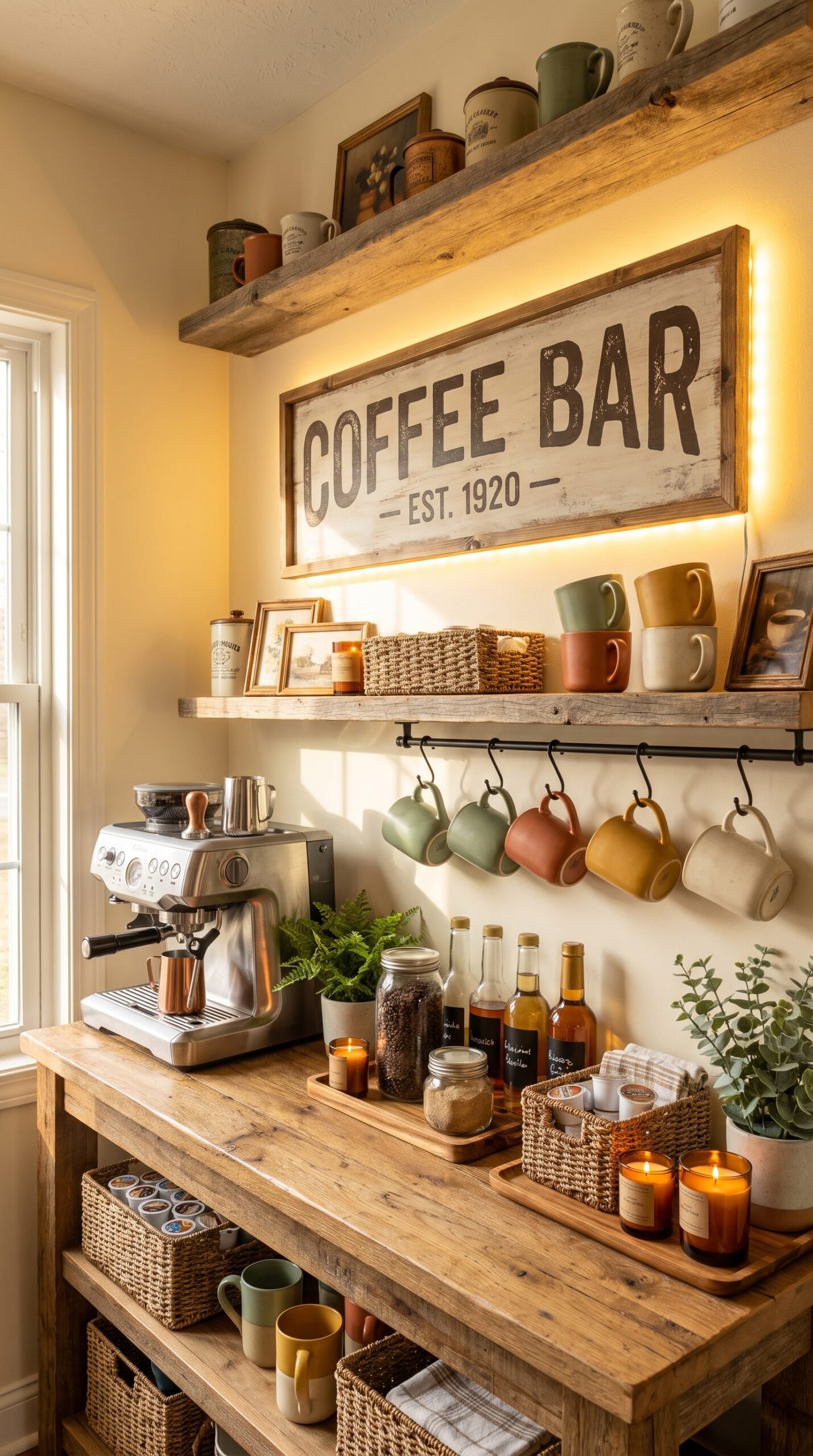 Coffee Bar Sign with LED Lights