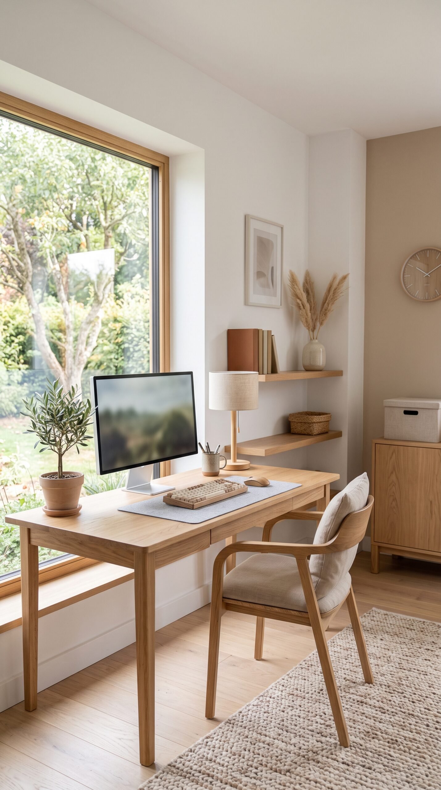 Neutral Home Office Decor