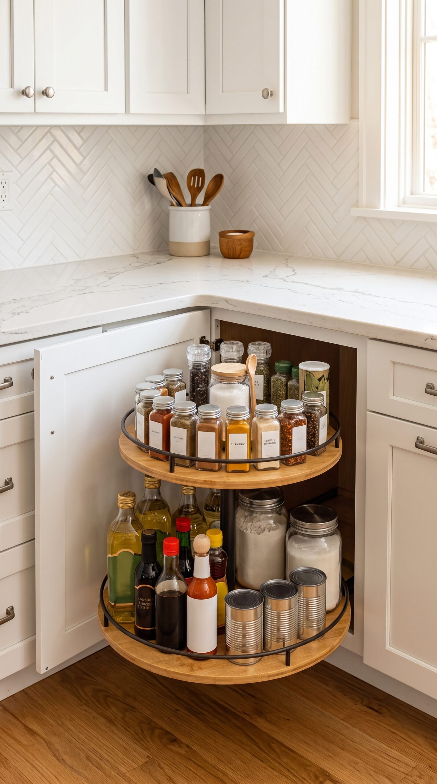 Lazy Susan Turntable Cabinet Organizer Set