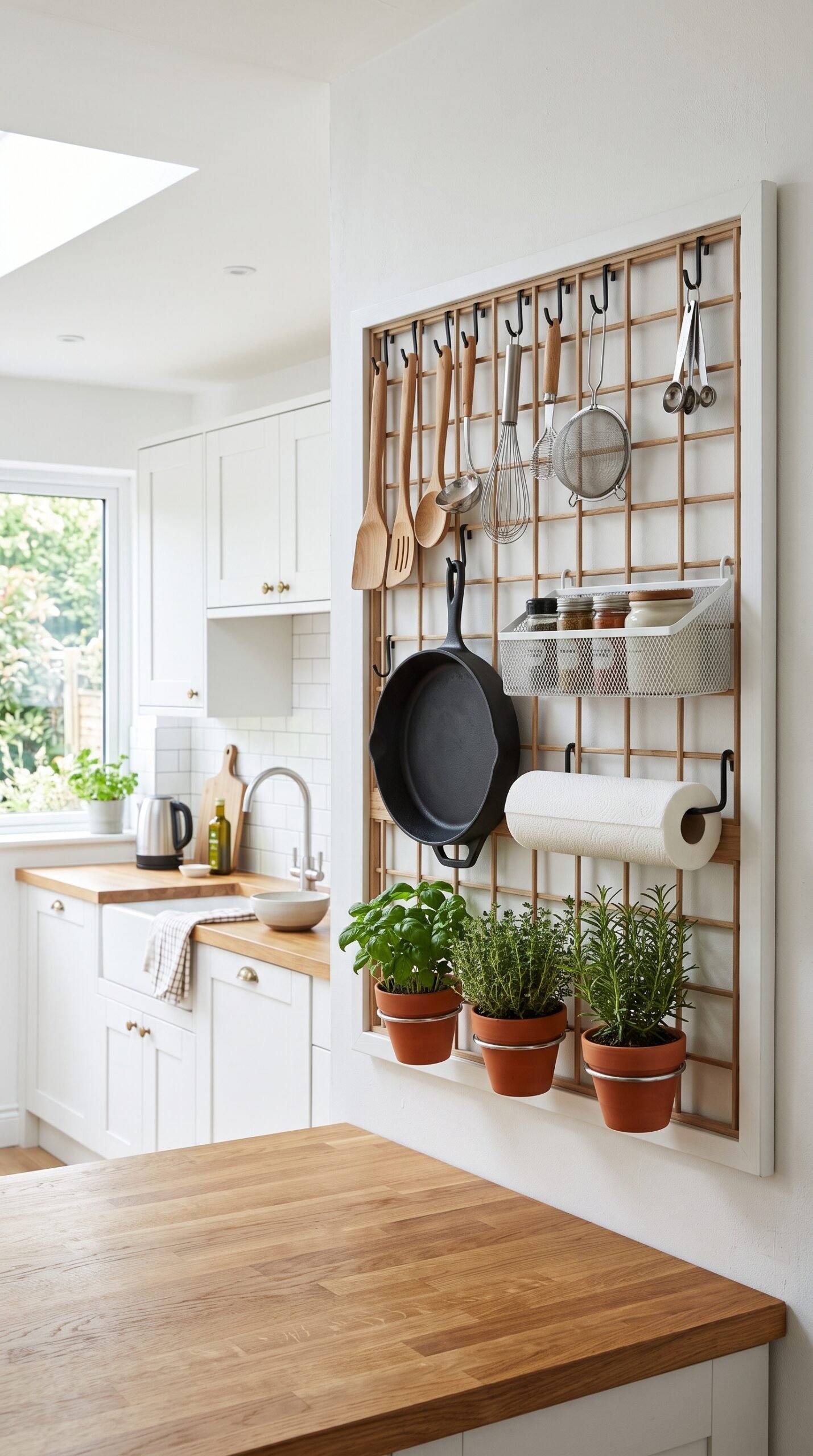 Wall-Mounted Pegboard Kitchen Organizer Kit