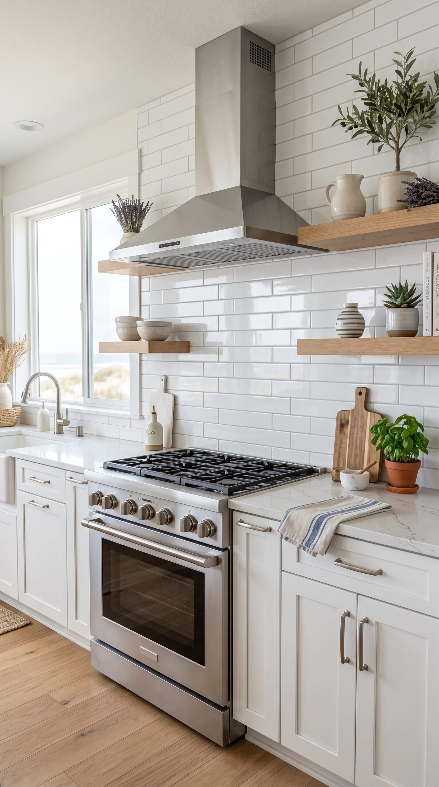 Anchors Away Subway Tile Backsplash (3x6 White Glossy)