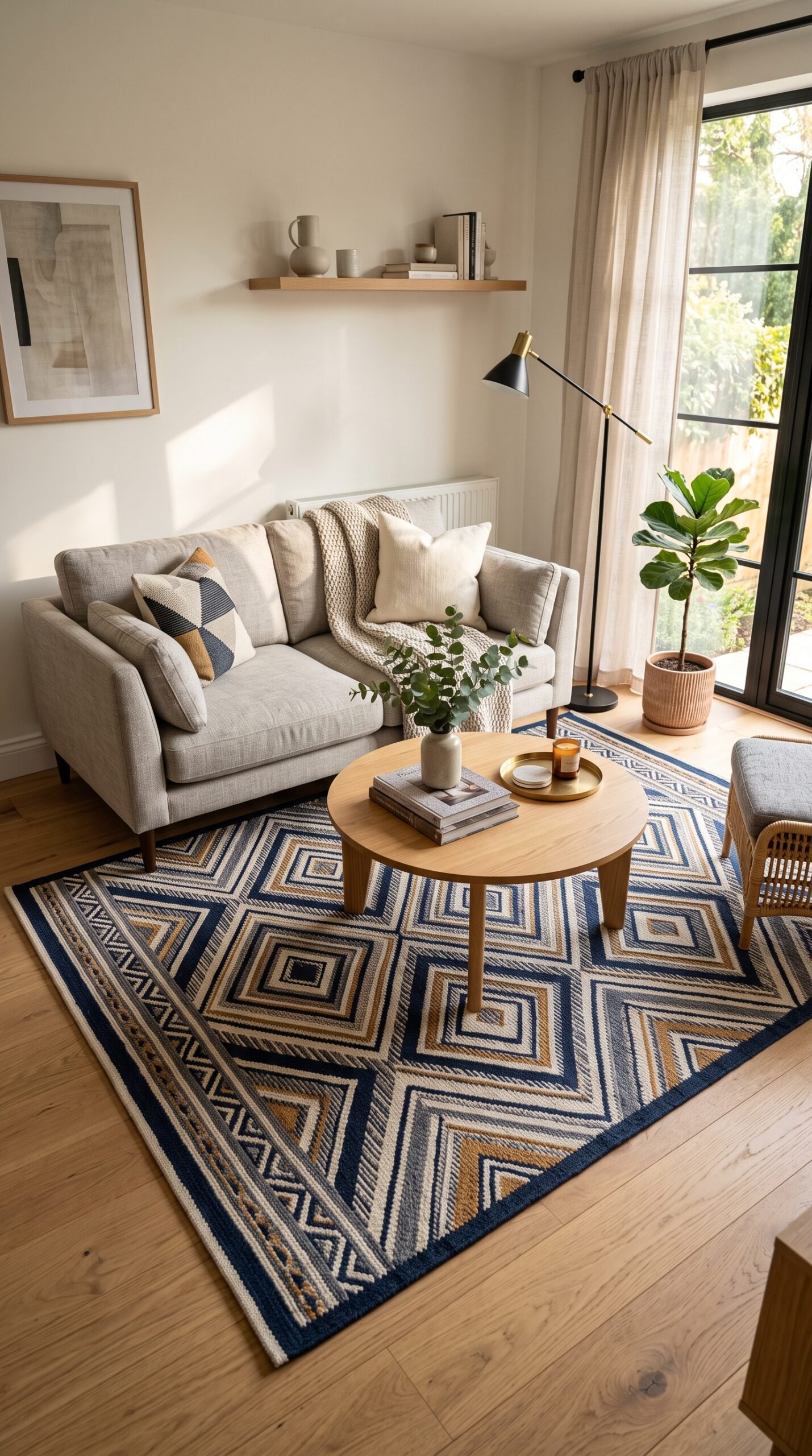 Large Area Rug 5x8 Geometric Pattern