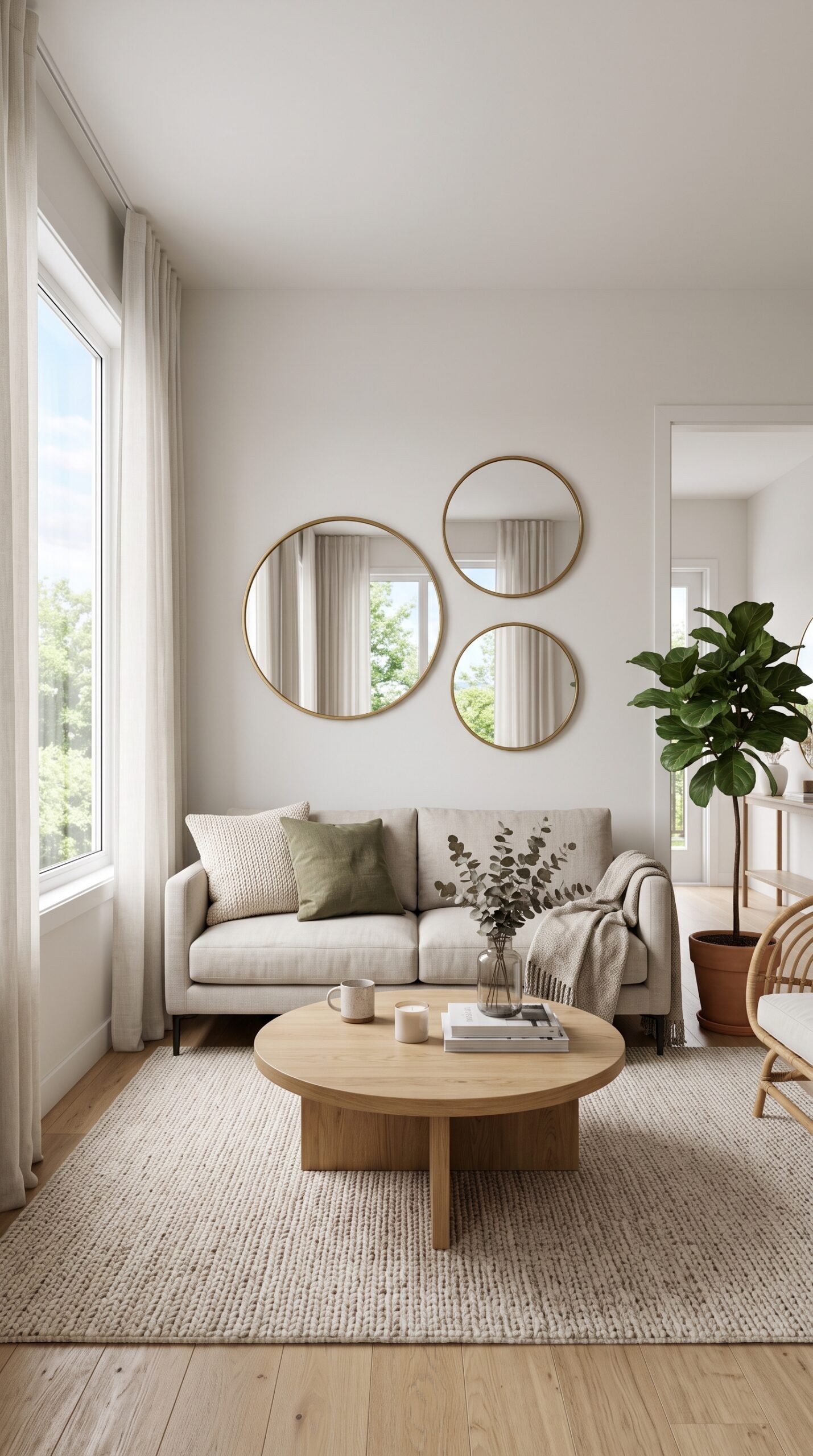 Hanging Wall Mirrors Set of 3