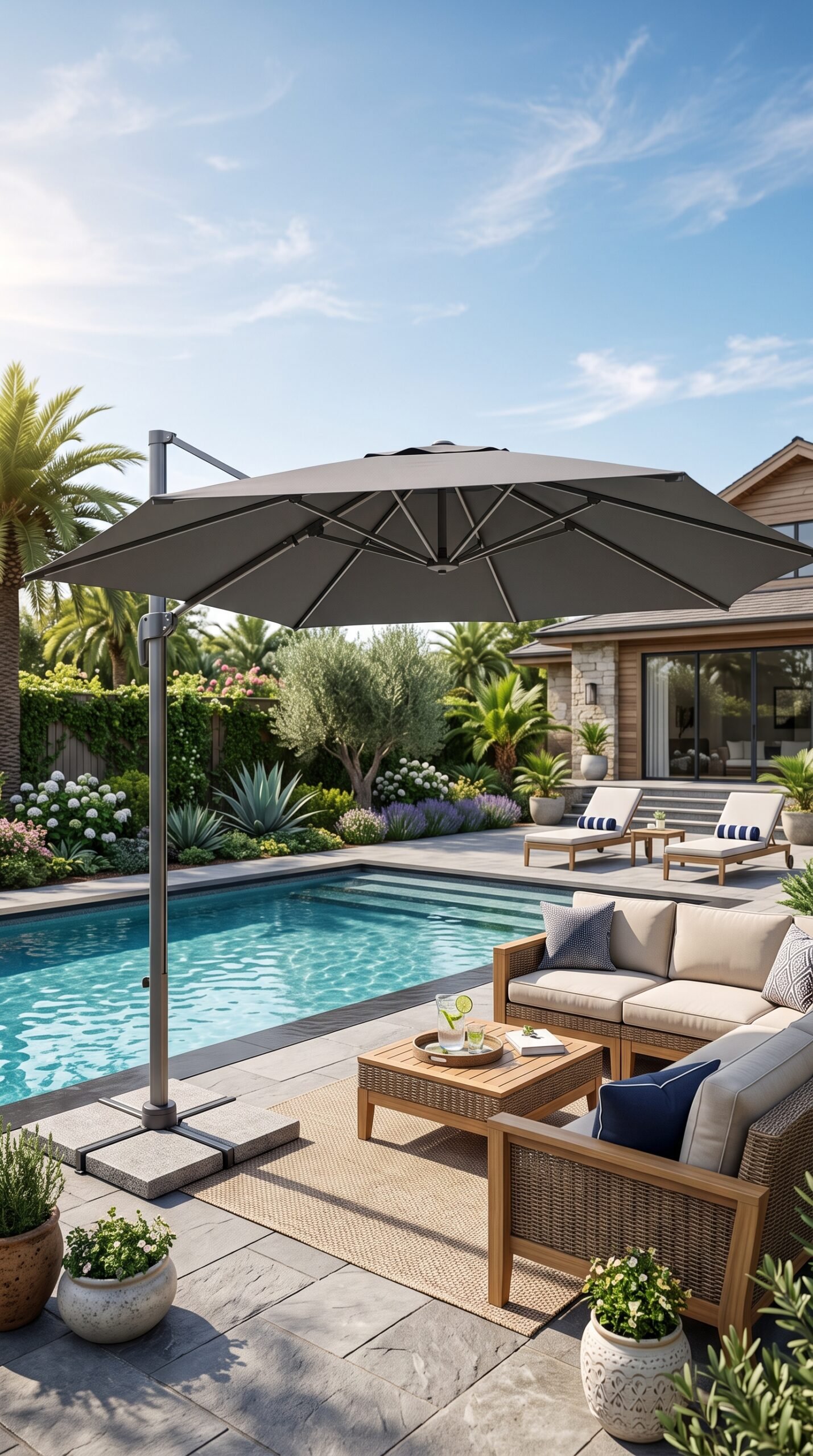 Hampton Bay Offset Patio Umbrella 11ft