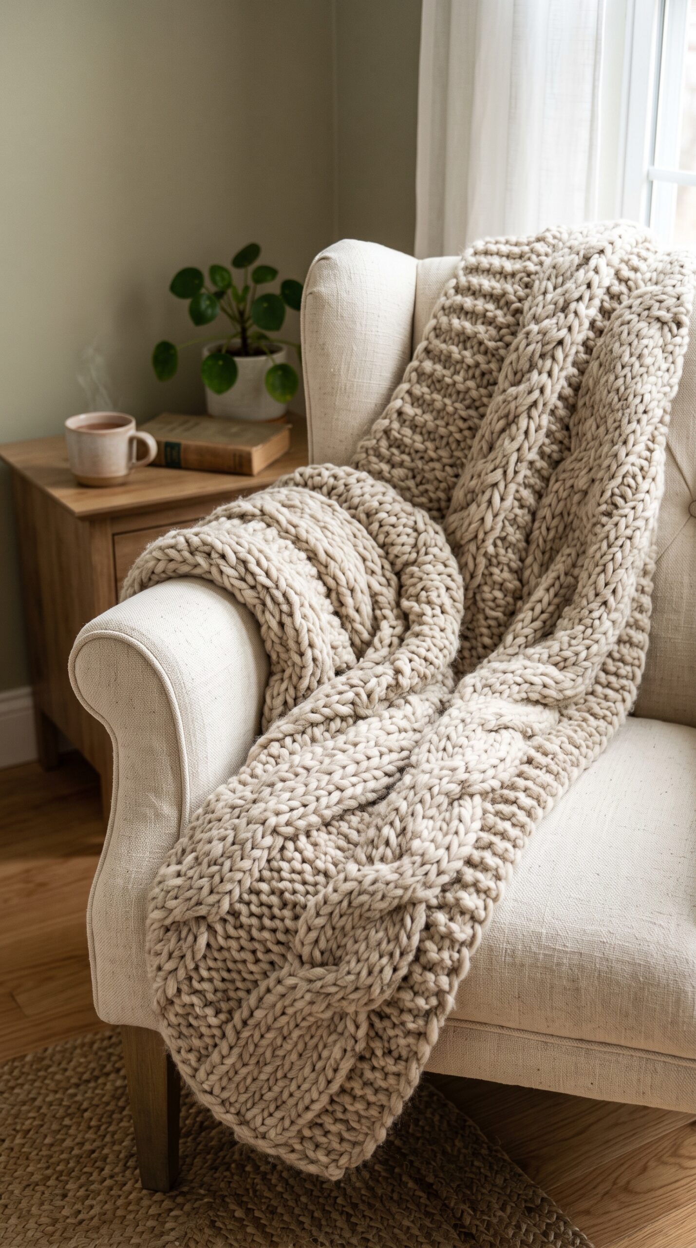 Haven Home Chunky Knit Throw Blanket