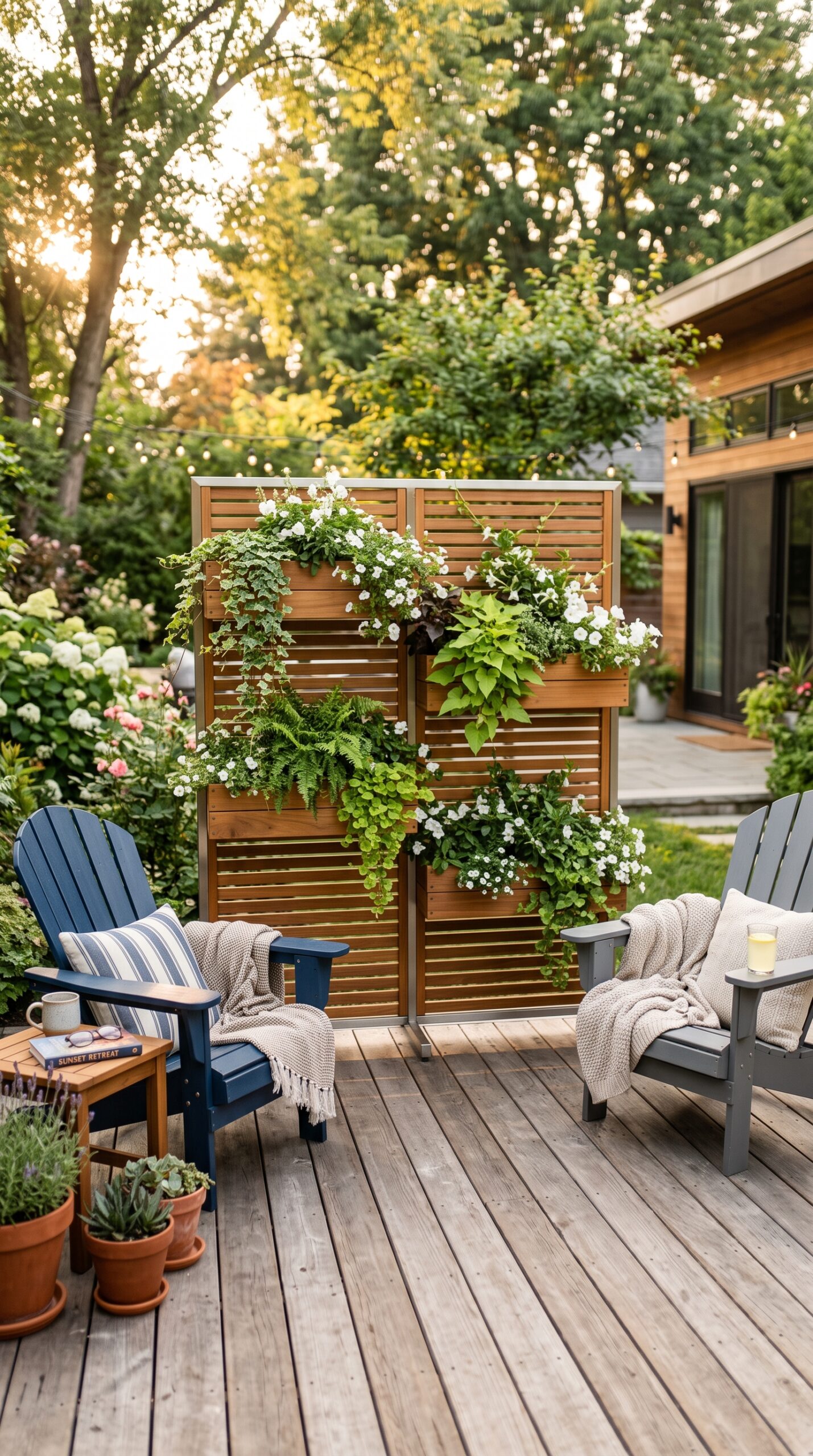 Modular Outdoor Room Divider with Planter Boxes
