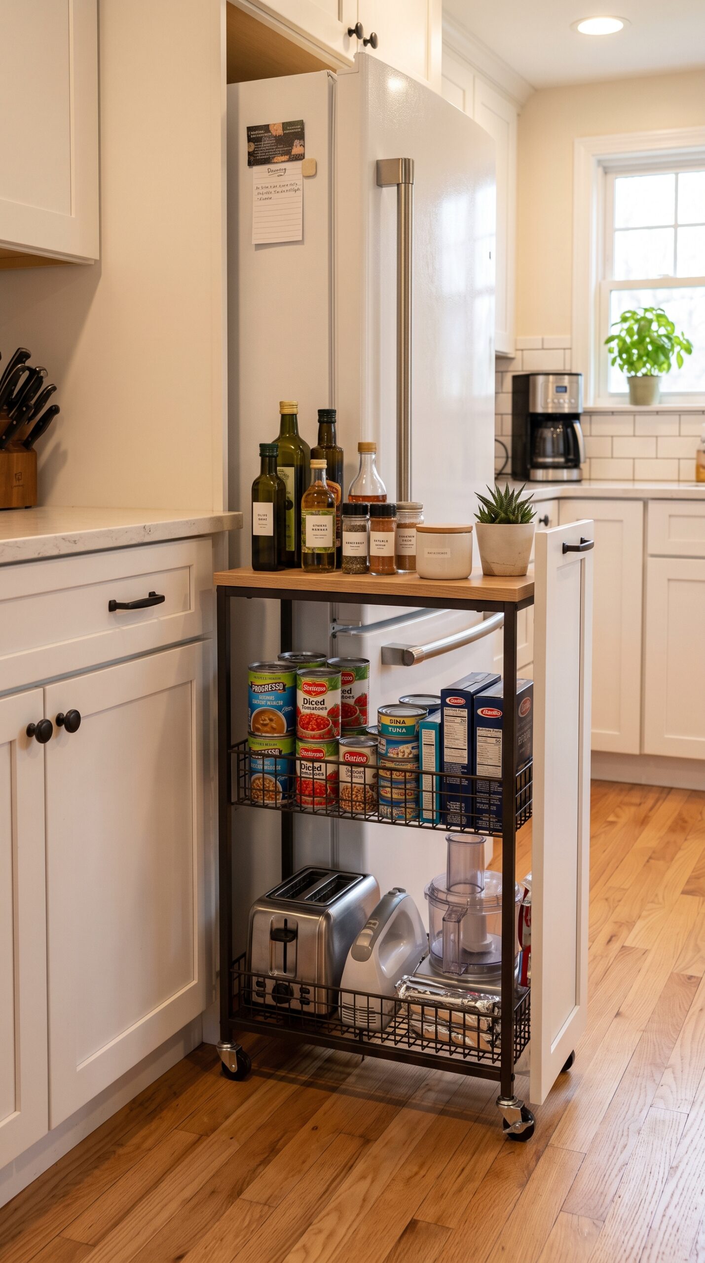Slim Rolling Pantry Cart
