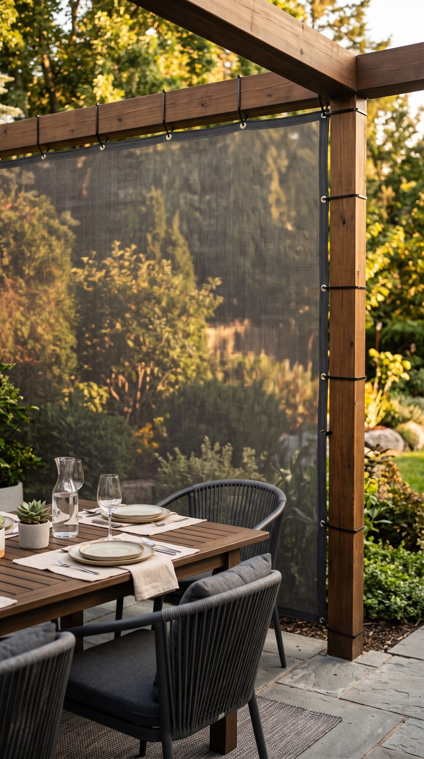 Outdoor Privacy Screen Fence with Grommets