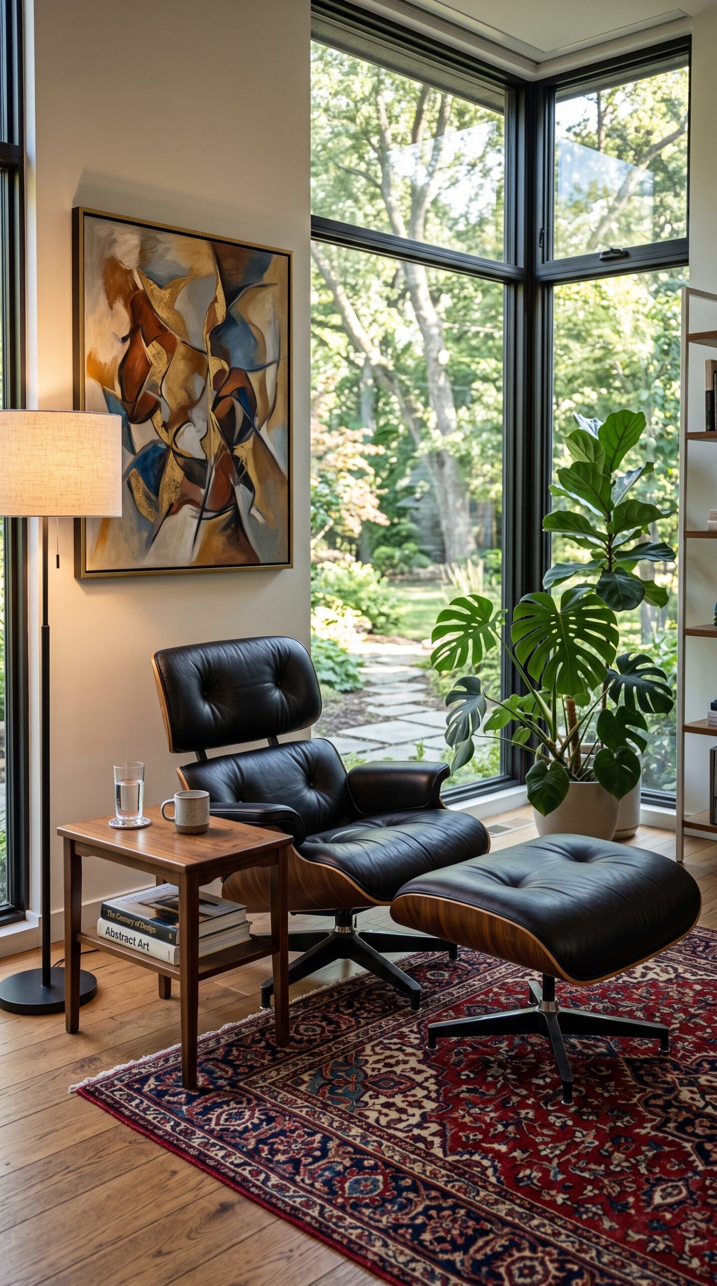 Eames-Style Lounge Chair and Ottoman Replica