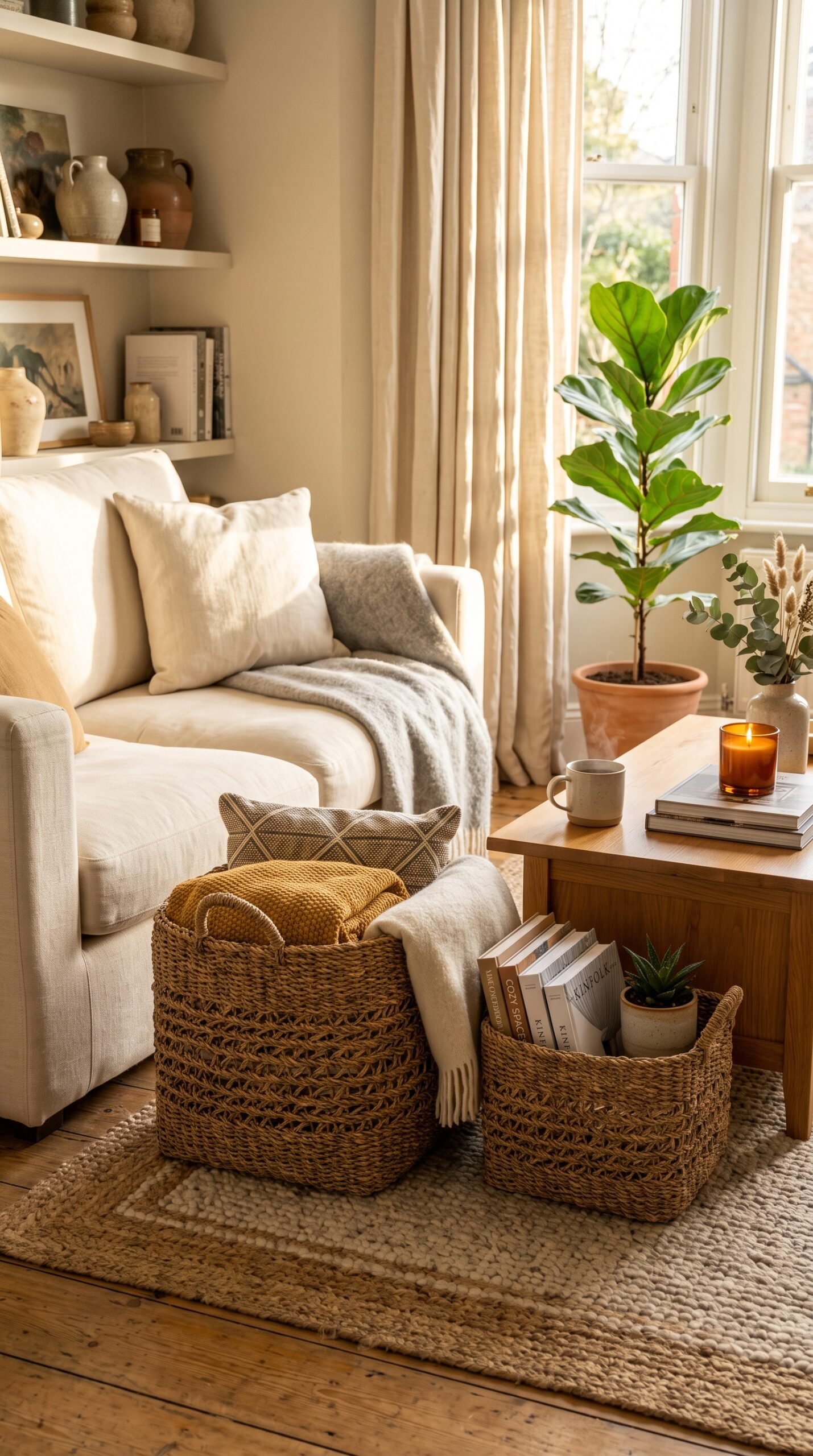 Woven Seagrass Storage Basket Set